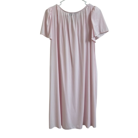 Miss Elaine Classics Nightgown Long Pink Tricot Silky Cap Sleeve Womens Size L - Picture 2 of 8